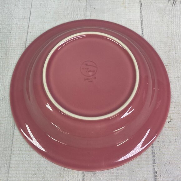 Nancy Calhoun DARK ROSE Japan Solid Color Smooth Stoneware Rim Soup Bowls Set 4 - Picture 7 of 16